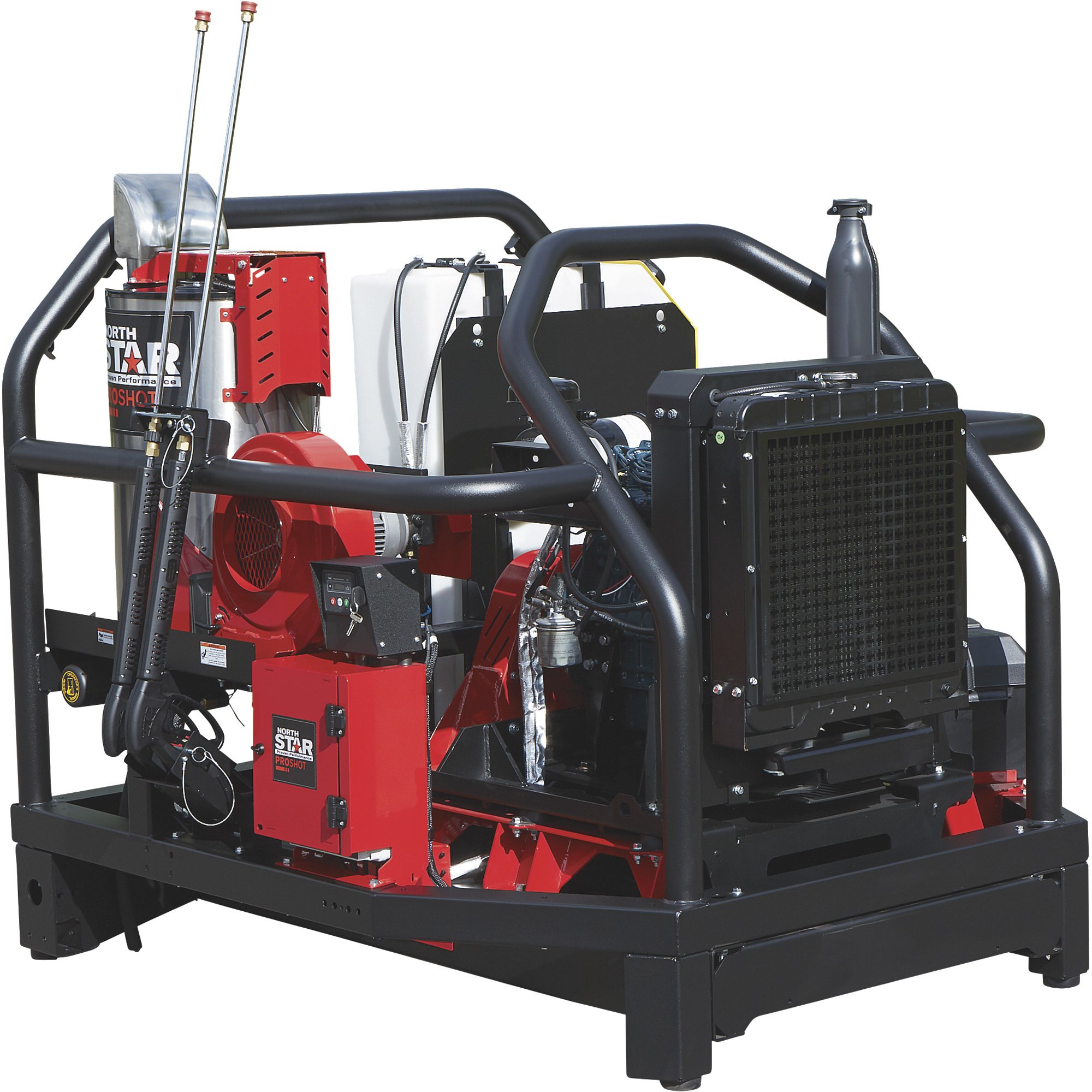NorthStar ProShot Hot Water Commercial Pressure Washer Skid — 3000 PSI, 8.0 GPM, 2 Spray Guns/Lances, Diesel Kubota Engine